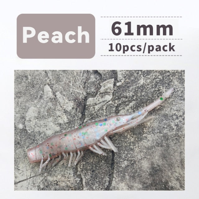 ANKIKEDI Soft Silicone Bait, Biting Shrimp Carp Bass, Pike Fishing Lure Gamba Gambas Gambita Lure,Sea Worm Swimbait Rockfishing