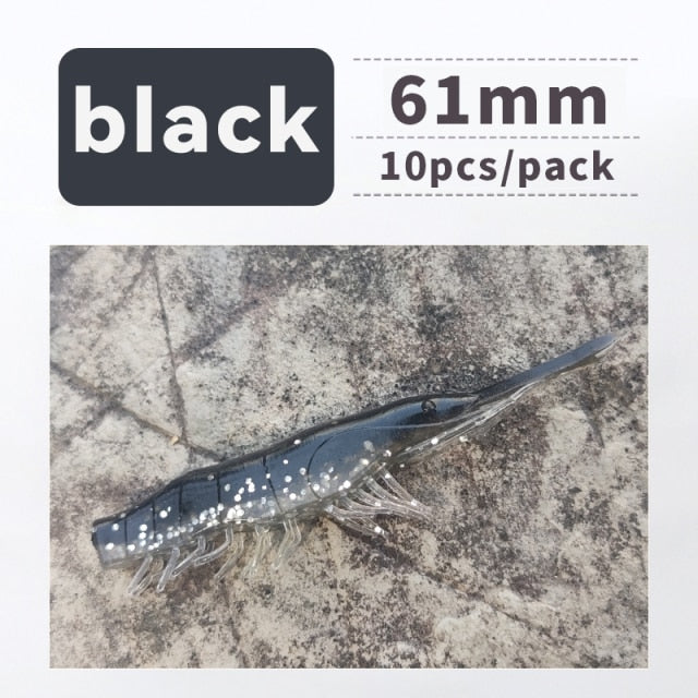 ANKIKEDI Soft Silicone Bait, Biting Shrimp Carp Bass, Pike Fishing Lure Gamba Gambas Gambita Lure,Sea Worm Swimbait Rockfishing