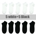 10 Pairs And 5 Pairs Women Socks Breathable Sports socks Solid Color Boat socks Comfortable Cotton Ankle Socks White Black