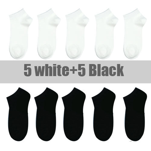 10 Pairs And 5 Pairs Women Socks Breathable Sports socks Solid Color Boat socks Comfortable Cotton Ankle Socks White Black