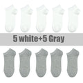 10 Pairs And 5 Pairs Women Socks Breathable Sports socks Solid Color Boat socks Comfortable Cotton Ankle Socks White Black