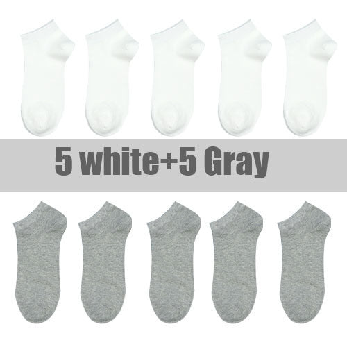 10 Pairs And 5 Pairs Women Socks Breathable Sports socks Solid Color Boat socks Comfortable Cotton Ankle Socks White Black