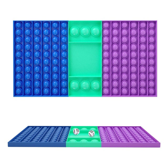 Big Size Popper Game Rainbow Chess Board Push Bubble Pops its Fidget Toys Stress Relief Toy Interactive Popet Game Sensory Toy