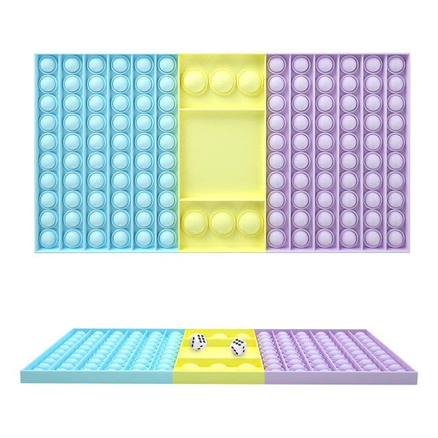 Big Size Popper Game Rainbow Chess Board Push Bubble Pops its Fidget Toys Stress Relief Toy Interactive Popet Game Sensory Toy