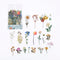 Mohamm 40sheets Plant Flowers Mini Scrapbooking Stickers Aesthetic Paper Sticker Flakes Stationary Office Accessorie Art Supplie