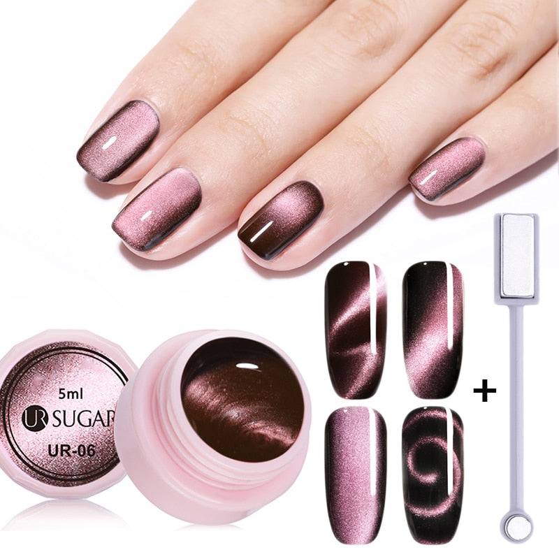 UR SUGAR Magnet Nail Gel Polish 5D Cat Magnetic UV Gel Nail Polish Chameleon Magnetic Gel Varnishes  Soak Off Enamel