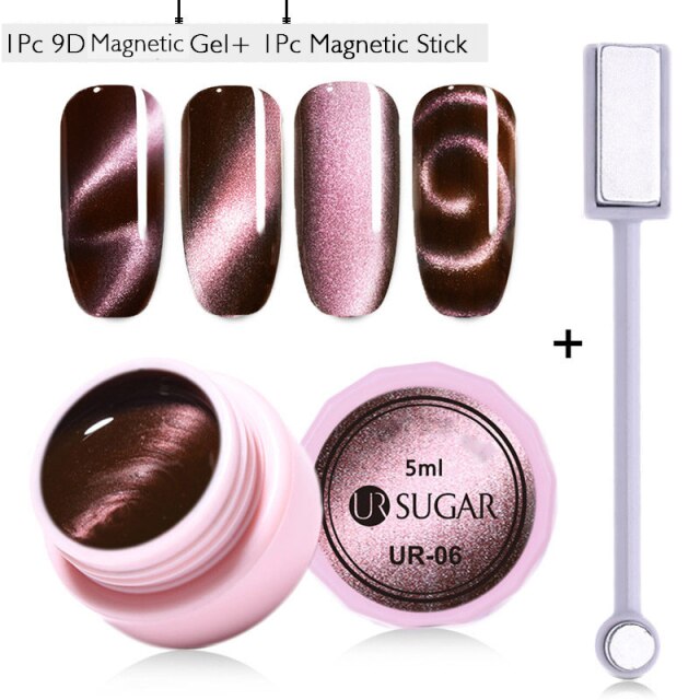 UR SUGAR Magnet Nail Gel Polish 5D Cat Magnetic UV Gel Nail Polish Chameleon Magnetic Gel Varnishes  Soak Off Enamel