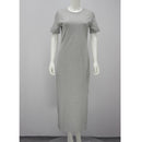 Long Sleeve Maxi T Shirt Dress Women Autumn Winter Sexy Party Bodycon Vintage Casual Slit Knitted Cotton White Black Sundress