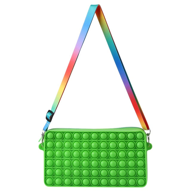 Cute Bag Fidget Toys Reliver Stress Toy Rainbow Push Bubble Simple Dimmer Antistress Toy Children Sensory Game Toy Backpack