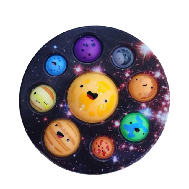 Eight Planets Simple Dimple Popset Fidget Sensory Toy keychain Stress Relief Antistress Board Autism Anxiety Fidget Toy For Kids