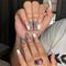 24pcs/set Long Stiletto Fake Nails Punk Snake Pattern Black White Matte False Nails Artificial Full Nail Tips Manicure Tools