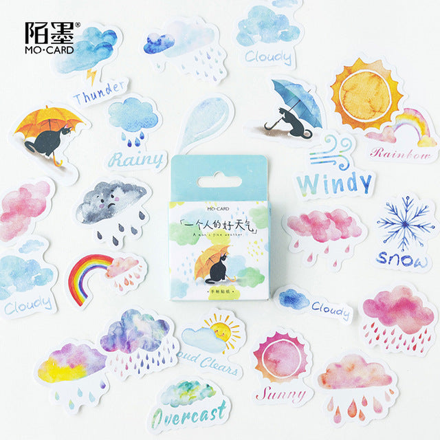 45 pcs/Box Various Stickers Diary Kawaii Cute Planner Journal Scrapbooking Paper Stickers Stationery School Supplies