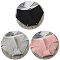 3Pcs Women's Underwear Cotton Seamless Stripes Panties Soild Color Skin- friendly Lingerie Woman Panty Low Waist M-XL Plus Size