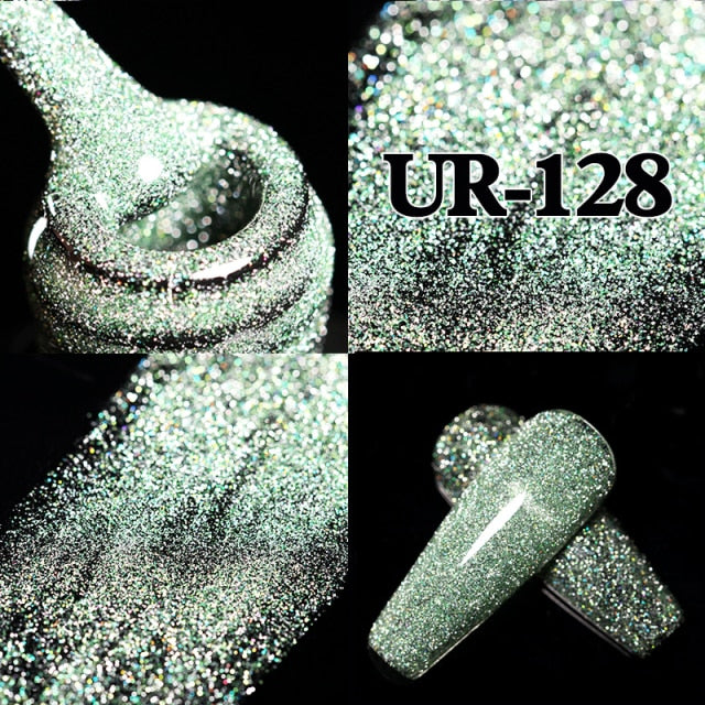 UR SUGAR 7.5ml Pink Reflective Glitter Gel Nail Polish Silver Purple Sequins Soak Off UV Gel Nail Art Manicuring Nail Gel