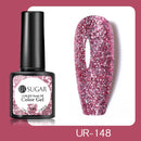 UR SUGAR 7.5ml Pink Reflective Glitter Gel Nail Polish Silver Purple Sequins Soak Off UV Gel Nail Art Manicuring Nail Gel
