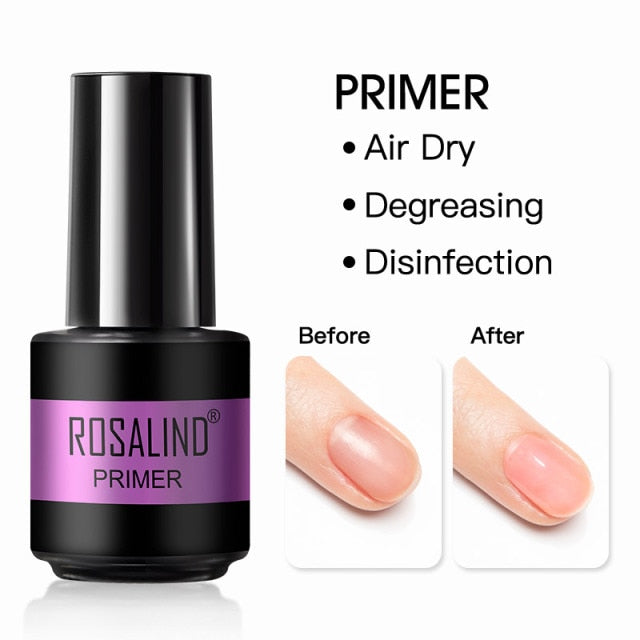 ROSALIND Primer Top Base Coat 7ML Gel Nail Polish For Manicure Long Lasting Nail Art Salon Gel Varnish UV LED Color Gel Polish
