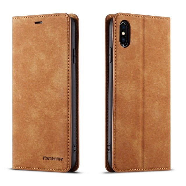 Ultra Thin Leather Case for iPhone 13 12 Mini 11 Pro XS Max XR 8 7 6s 6 Plus SE 2020 Suede Magnetic Flip Cover Phone Wallet Bag