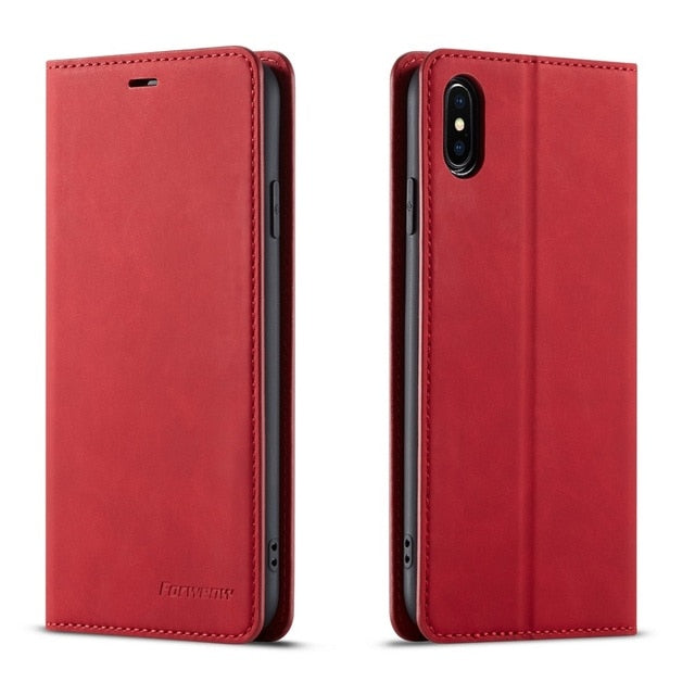 Ultra Thin Leather Case for iPhone 13 12 Mini 11 Pro XS Max XR 8 7 6s 6 Plus SE 2020 Suede Magnetic Flip Cover Phone Wallet Bag