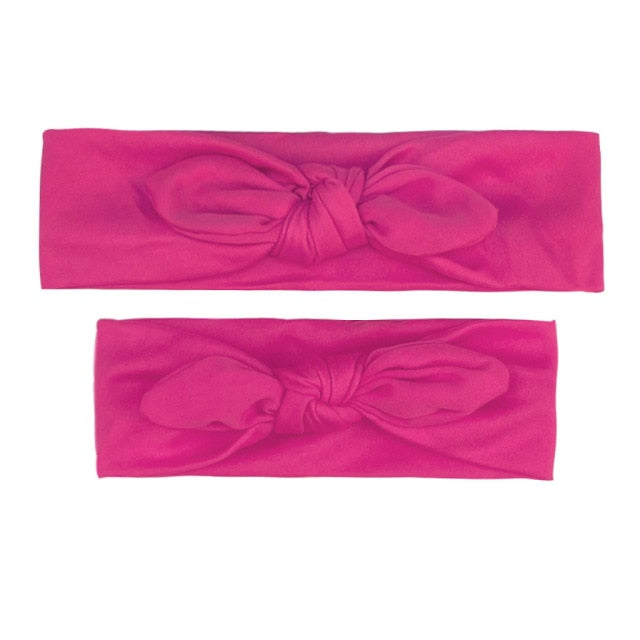 2Pcs Mother & Baby Children Turban Hair Band Accessories Baby Girls Twist Knot Headbands Family Leopard Parent-Child Headwear