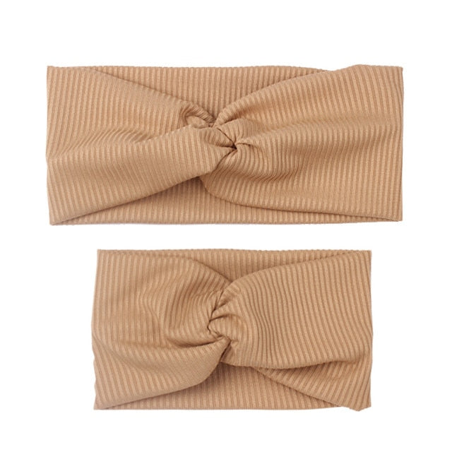 2Pcs Mother & Baby Children Turban Hair Band Accessories Baby Girls Twist Knot Headbands Family Leopard Parent-Child Headwear