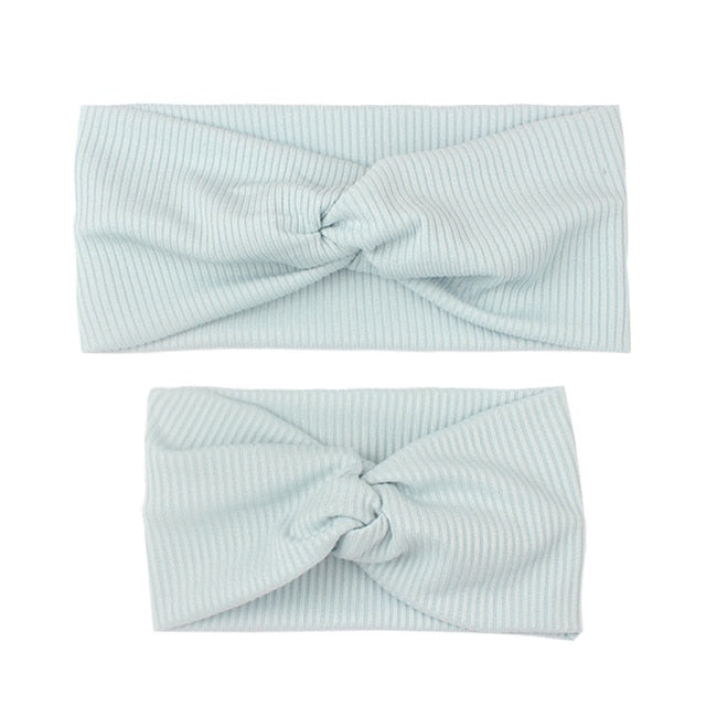 2Pcs Mother & Baby Children Turban Hair Band Accessories Baby Girls Twist Knot Headbands Family Leopard Parent-Child Headwear