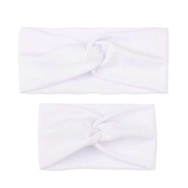 2Pcs Mother & Baby Children Turban Hair Band Accessories Baby Girls Twist Knot Headbands Family Leopard Parent-Child Headwear