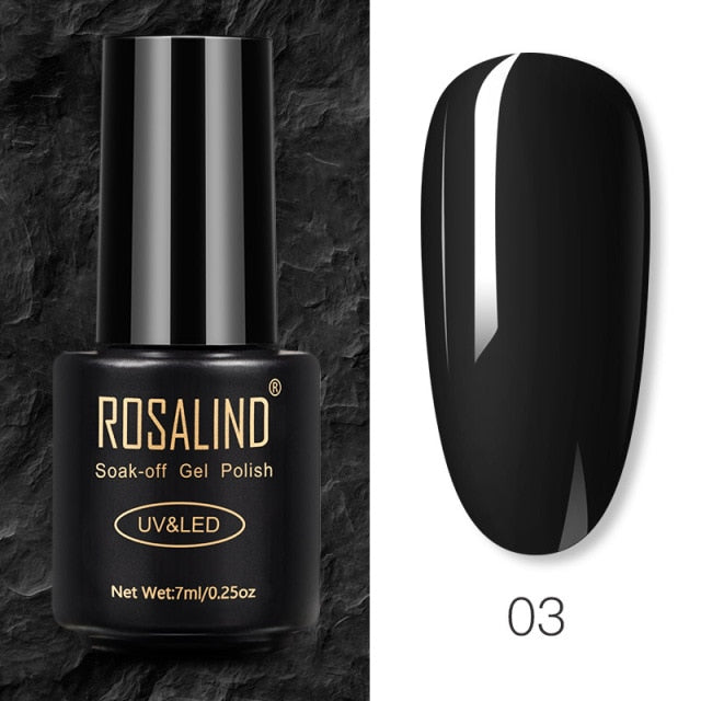 ROSALIND Gel Polish 7ml Gel Nail Polish All For Manicure Semi Permanent Soak Off Gel UV LED Varnishes Base Top Matte Coat