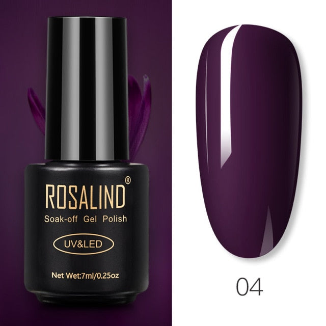 ROSALIND Gel Polish 7ml Gel Nail Polish All For Manicure Semi Permanent Soak Off Gel UV LED Varnishes Base Top Matte Coat