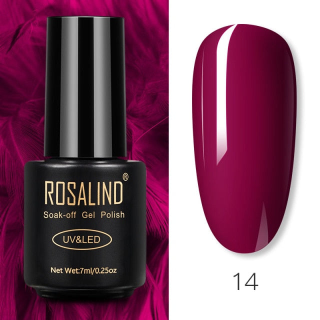 ROSALIND Gel Polish 7ml Gel Nail Polish All For Manicure Semi Permanent Soak Off Gel UV LED Varnishes Base Top Matte Coat