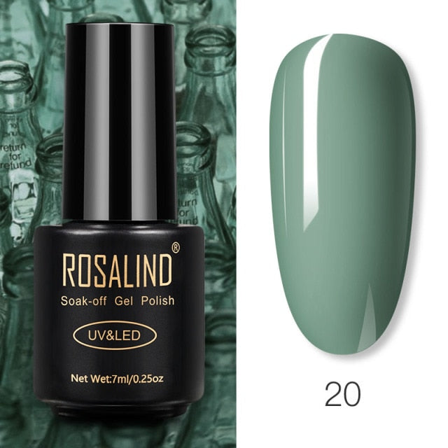 ROSALIND Gel Polish 7ml Gel Nail Polish All For Manicure Semi Permanent Soak Off Gel UV LED Varnishes Base Top Matte Coat