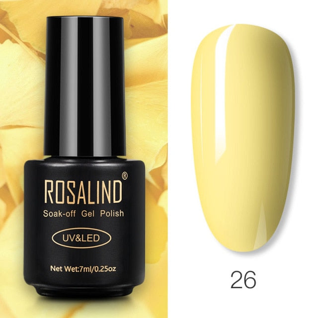 ROSALIND Gel Polish 7ml Gel Nail Polish All For Manicure Semi Permanent Soak Off Gel UV LED Varnishes Base Top Matte Coat