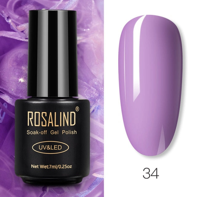 ROSALIND Gel Polish 7ml Gel Nail Polish All For Manicure Semi Permanent Soak Off Gel UV LED Varnishes Base Top Matte Coat