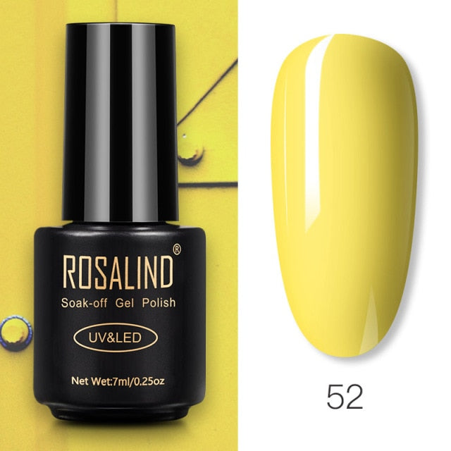 ROSALIND Gel Polish 7ml Gel Nail Polish All For Manicure Semi Permanent Soak Off Gel UV LED Varnishes Base Top Matte Coat