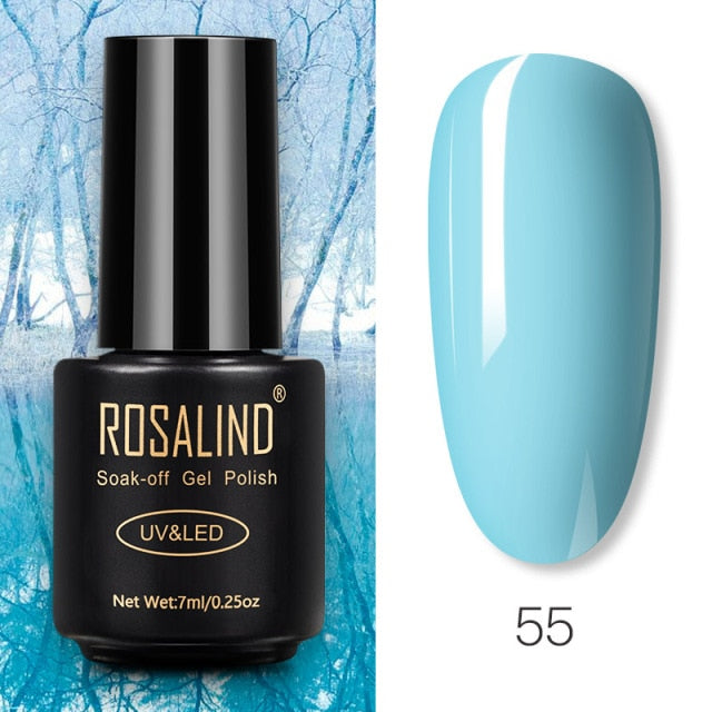 ROSALIND Gel Polish 7ml Gel Nail Polish All For Manicure Semi Permanent Soak Off Gel UV LED Varnishes Base Top Matte Coat