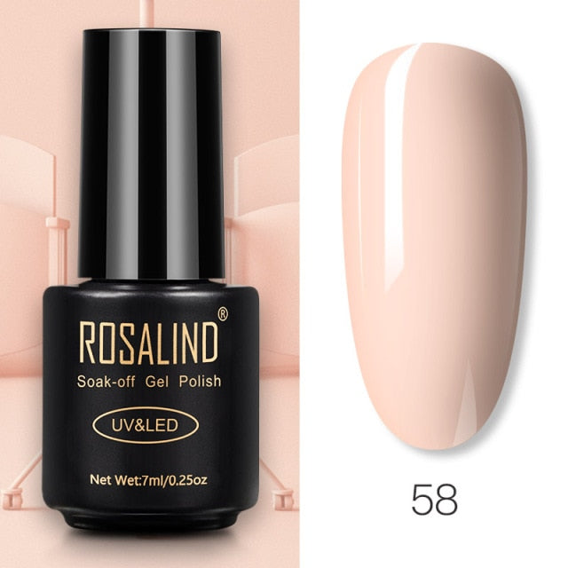 ROSALIND Gel Polish 7ml Gel Nail Polish All For Manicure Semi Permanent Soak Off Gel UV LED Varnishes Base Top Matte Coat