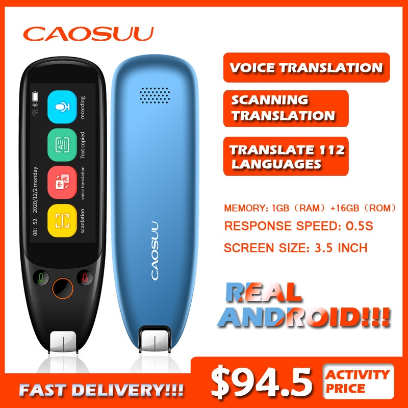 New 2021 Smart Voice Translator Offline 112 language Simultaneous Translation Pen Artifact Voice Business Travel Abroad