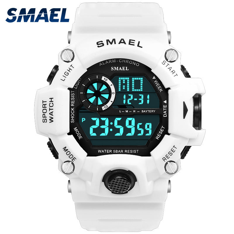 Watches Men Digital Watch White SMAEL Sport Watch 50M Waterproof Auto Date relogio masculino Digital Military Watches Mens Sport