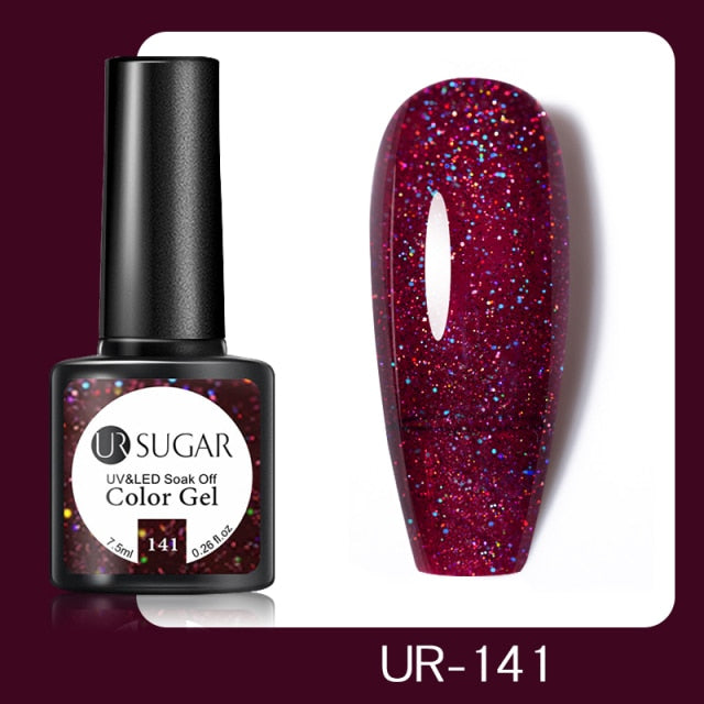 UR SUGAR 7.5ml Reflective Glitter Gel Nail Polish Manicure Nail Art Semi Permanent UV LED Lamp Nail Varnishes
