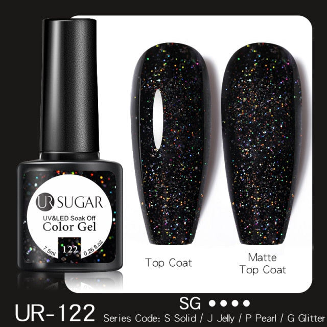 UR SUGAR 7.5ml Reflective Glitter Gel Nail Polish Manicure Nail Art Semi Permanent UV LED Lamp Nail Varnishes