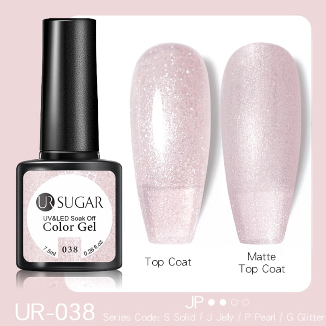 UR SUGAR 7.5ml Reflective Glitter Gel Nail Polish Manicure Nail Art Semi Permanent UV LED Lamp Nail Varnishes