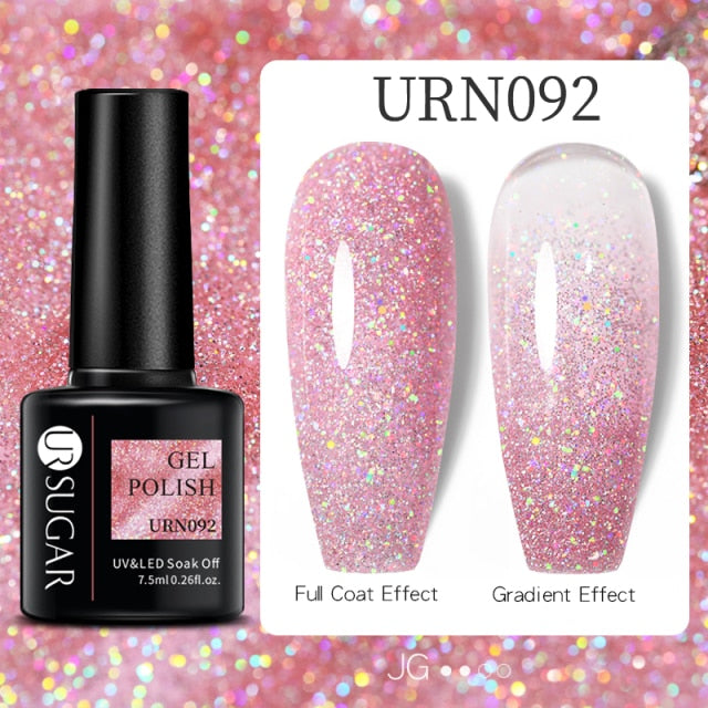 UR SUGAR 7.5ml Reflective Glitter Gel Nail Polish Manicure Nail Art Semi Permanent UV LED Lamp Nail Varnishes