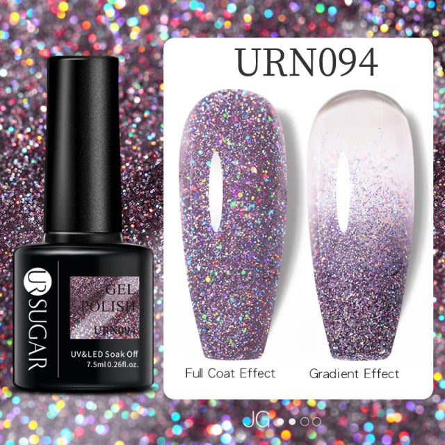 UR SUGAR 7.5ml Reflective Glitter Gel Nail Polish Manicure Nail Art Semi Permanent UV LED Lamp Nail Varnishes