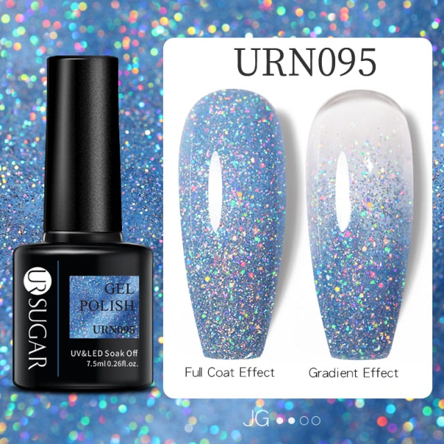 UR SUGAR 7.5ml Reflective Glitter Gel Nail Polish Manicure Nail Art Semi Permanent UV LED Lamp Nail Varnishes