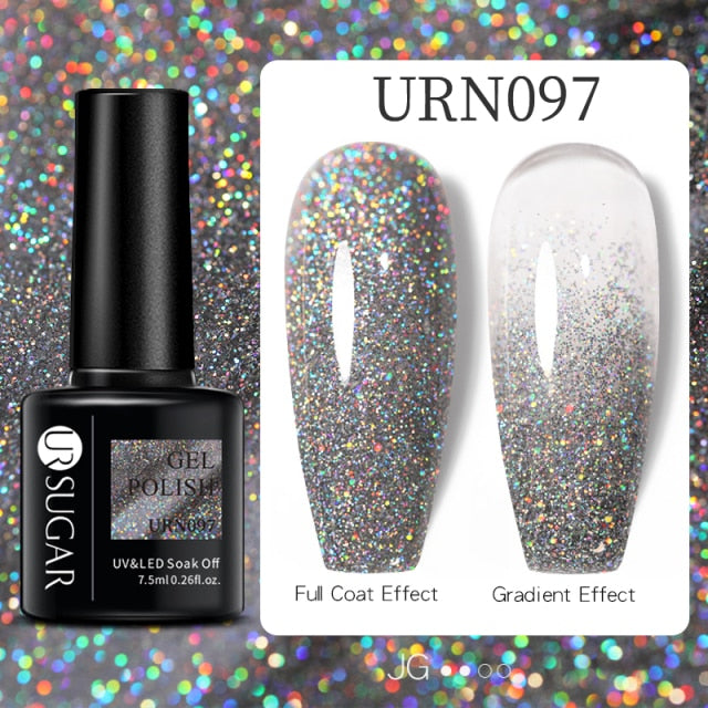 UR SUGAR 7.5ml Reflective Glitter Gel Nail Polish Manicure Nail Art Semi Permanent UV LED Lamp Nail Varnishes