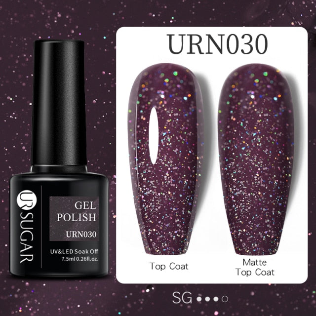 UR SUGAR 7.5ml Reflective Glitter Gel Nail Polish Manicure Nail Art Semi Permanent UV LED Lamp Nail Varnishes