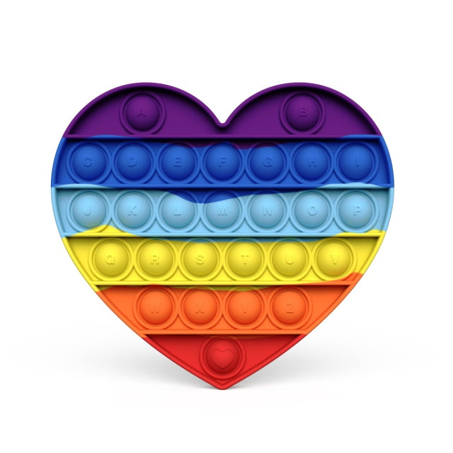 Rainbow Fidget Bubble Toys Stress Relief Squeeze for Kid Squishy Sensory Anti Stress Game Hand Simple Dimple Fidget Relax Toy