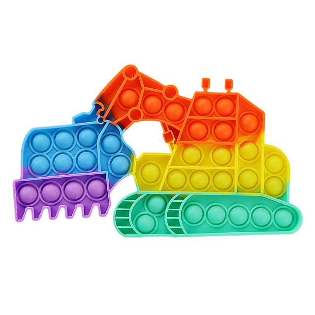 Rainbow Fidget Bubble Toys Stress Relief Squeeze for Kid Squishy Sensory Anti Stress Game Hand Simple Dimple Fidget Relax Toy