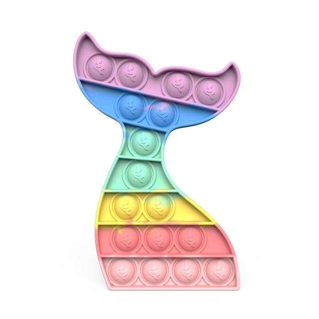 Rainbow Fidget Bubble Toys Stress Relief Squeeze for Kid Squishy Sensory Anti Stress Game Hand Simple Dimple Fidget Relax Toy