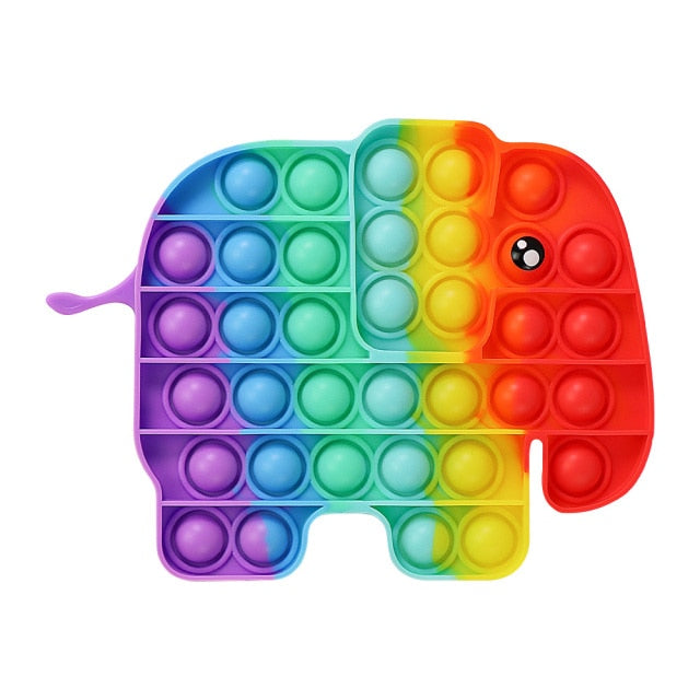 Rainbow Fidget Bubble Toys Stress Relief Squeeze for Kid Squishy Sensory Anti Stress Game Hand Simple Dimple Fidget Relax Toy