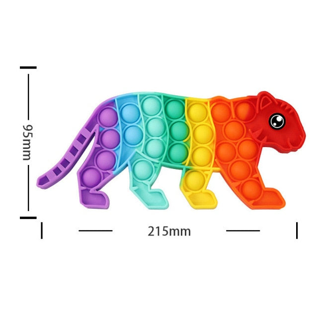 Rainbow Fidget Bubble Toys Stress Relief Squeeze for Kid Squishy Sensory Anti Stress Game Hand Simple Dimple Fidget Relax Toy